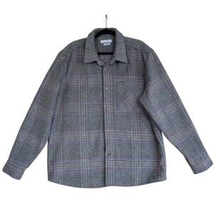 Urban Outfitters Womens Plaid Wool Blend Shirt Jacket Size XL Oversized Flannel